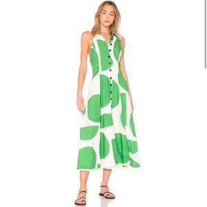 Mara Hoffman Polka Rosemary Dress | 4 | Green & White
